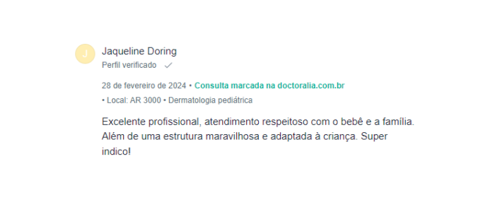 Depoimentos dermatologista pediatra